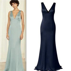 Amsale Leif Bridesmaid Dress, worn 1x! In Navy